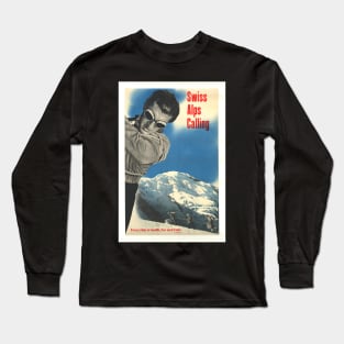 Swiss Alps Calling, Ski Poster Long Sleeve T-Shirt